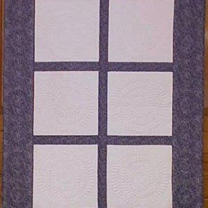 Quilt Feathered Circles White Damask Twin Quilt